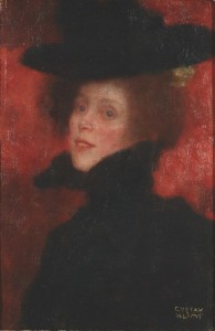 Ritratto di signora con fondo rosso. Klimt Foundation, Vienna.